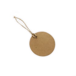 Lot de 25 étiquettes kraft rondes 6 cm avec œillet doré et ficelle 5 m - Créalia