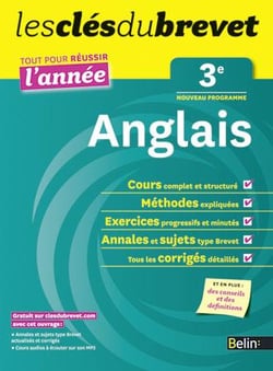 LES CLES DU BREVET : tout pour réussir l'année - anglais - 3ème