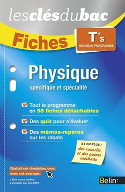 LES CLES DU BAC : physique - terminale S - enseignement obligatoire et de spécialité - fiches