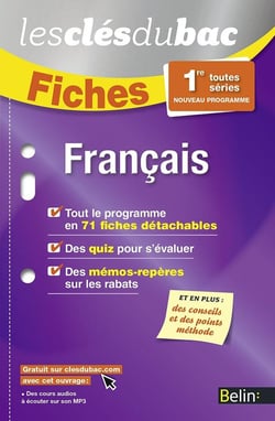 LES CLES DU BAC : français - 1ère L, ES, S - fiches