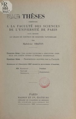Les lianes ligneuses à structure anormale des forêts denses d'Afrique occidentale - Thèse présentée à la Faculté des sciences de l'Université de Paris pour obtenir le grade de Docteur ès sciences naturelles. Suivi de Proposition de la Faculté : Morphol...