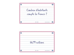 80 flashcards - 7,5 x 12,5 cm - Flash 2.0 Oxford - Ligné - cadre rose