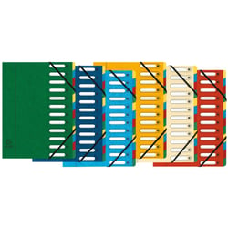 Trieur A4 - 12 compartiments - Harmonika - Dos extensible - Carton - Exacompta