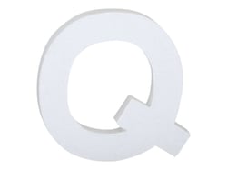 Lettre Q majuscule - carton blanc - 12 cm