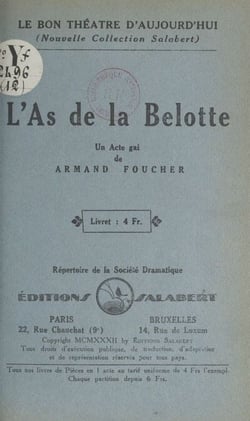 L'as de la belotte - Un acte gai