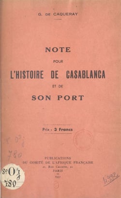 Note pour l'histoire de Casablanca et de son port