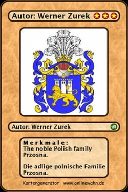 The noble Polish family Przosna. Die adlige polnische Familie Przosna.
