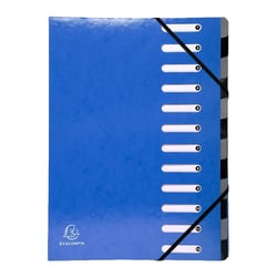 Trieur A4 - 12 compartiments - Iderama - Carton - Exacompta - Bleu foncé