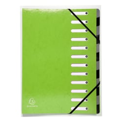 Trieur A4 - 12 compartiments - Iderama - Carton - Exacompta - Vert anis