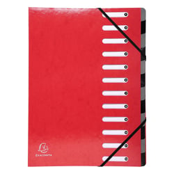 Trieur A4 - 12 compartiments - Iderama - Carton - Exacompta - Rouge