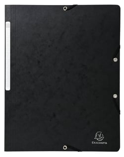 Chemise à élastique sans rabat A4 - Carton - Exacompta - Noir