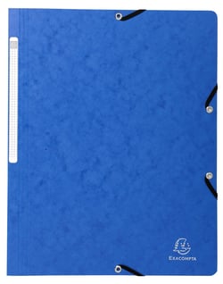 Chemise à élastique sans rabat A4 - Carton - Exacompta - Bleu