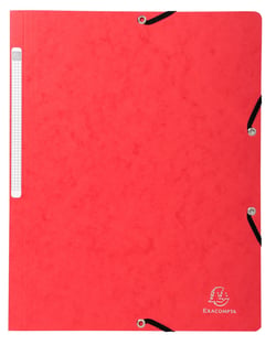 Chemise à élastique sans rabat A4 - Carton - Exacompta - Rouge