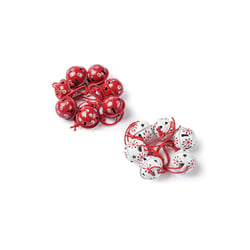 12 grelots - 2.5 cm - rouge et blanc