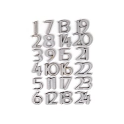 24 chiffres pour calendrier de l'Avent - argent