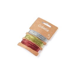 3 fils nylon coloris métalliques - 5 mètres
