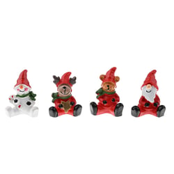 4 sujets assis  - résine  - Créalia