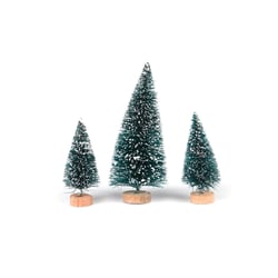 3 mini sapins enneigés