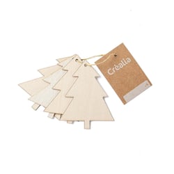 Set de 4 sapins en bois ajouré 7 cm - Collection Cosy Vintage - Créalia