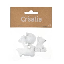 Set de 3 oursons en résine 3,5 cm - Créalia
