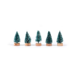Set de 5 mini sapins enneigés 4 cm - Créalia