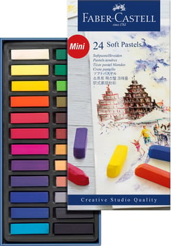 Boite 24 demi pastels tendres