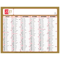 Calendrier mural semestriel recto/verso 2026 Exacompta - Tricolore - 13 x 17 cm