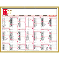 Calendrier 2027 Exacompta - 6 mois - Tricolore Neutre - 43 x 33,5 cm