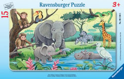 Ravensburger Puzzle cadre 15 pièces  - Animaux d'Afrique