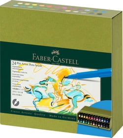 Lot de 24 feutres pointe moyenne - Faber-Castell - Couleurs assorties - Pitt Artist Pen