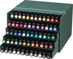 Boîte StudioBox 60 feutres brush - Faber-Castell - Couleurs assorties - Pitt Artist Pen