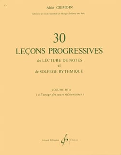30 leçons progressives de lecture de notes et de solfège - Volume 3A