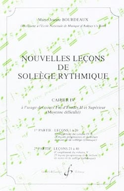 Nouvelles leçons de solfège rythmique. Volume 4 - méthode Solfège