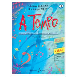 A tempo Partie orale Volume 3 - Méthode formation musicale - cycle 1