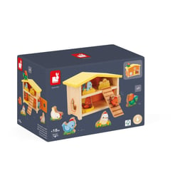 Gamme Ferme - Mon Premier Poulailler - Un Poulailler, 9 Poules en Bois