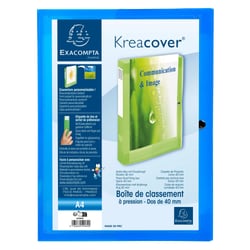 1 boîte de classement A4 personnalisable - Kreacover - Dos 40 mm - Polypro - Exacompta - Coloris assortis