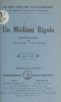 Un médium rigolo - Vaudeville en un acte