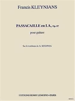 Passacaille Op.87 - partition guitare