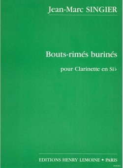 Bouts rimés burinés - partition clarinette
