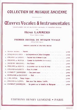 Œuvres vocales et instrumentales - partition choeur mixte