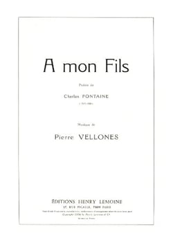 À mon fils - partition voix et orchestre
