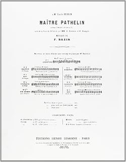 Maître Pathelin n°5 bis Romance - partition Baryton et piano