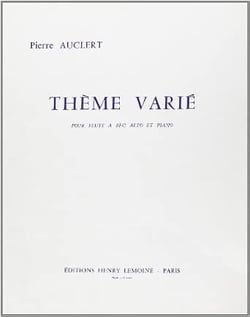 Thème varié - partition flûte à bec alto et piano