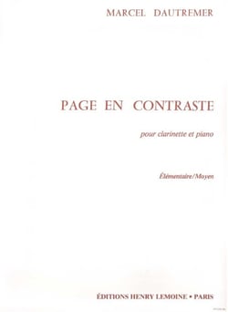 Page en contraste - partition clarinette et piano