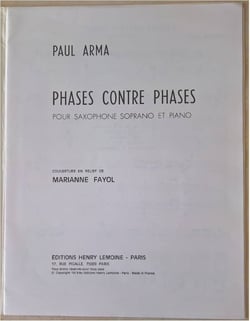 Phase contre Phase - partition saxophone SIB