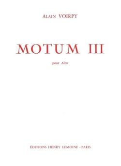 Motum III - partition saxophone alto SOLO