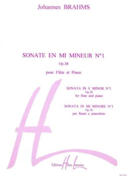 Sonate n°1 en mi mineur Op.38 - partition flûte et…