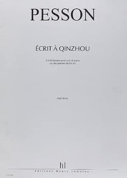 Écrit à Qinzhou - partition récitant et piano