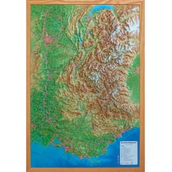 Carte en relief des Alpes françaises et ses massifs alpins