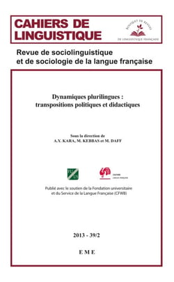 Dynamiques plurilingues : transpositions politiques et didactiques - 2013 - 39.2